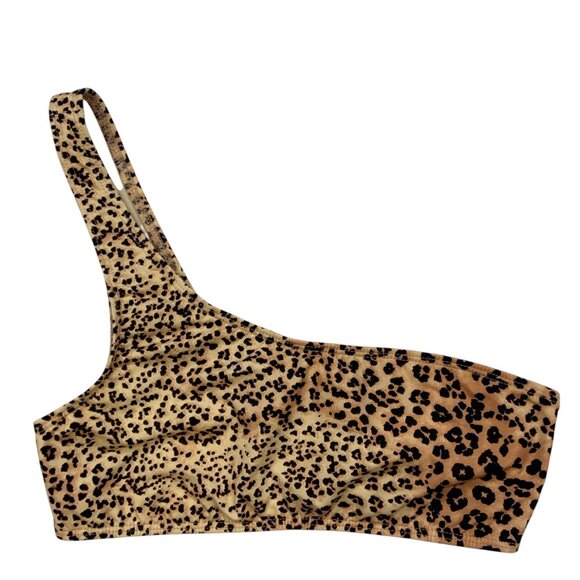 Ulla Johnson Reina Bikini Top P US/XS Snow Leopard One Shoulder Swim Resort - Picture 1 of 9